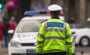 Police,Agent,,Romanian,Traffic,Police,(politia,Rutiera),Directing,Traffic,During
