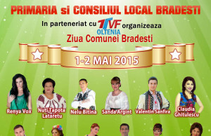 Vă așteptăm să sărbătorim, pe 1 şi 2 Mai, Zilele Comunei Brădeşti