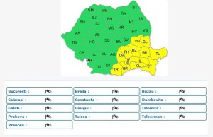 AVERTIZARE METEO: Cod galben de vânt pentru 13 județe