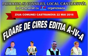 Pe 22 Mai 2016 va asteptam la Ziua Comunei Castranova – Festivalul Floarea Ciresului