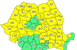 Alertă de furtuni, ploi torenţiale şi grindină în aproape toată ţara. Cod galben de vreme severă în următoarele ore