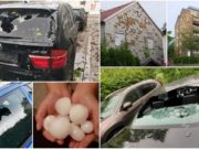 Grindina uriaşă a bombardat faţadele blocurilor, a distrus maşini de zeci de mii de euro. Bucăţi de gheaţă au făcut prăpăd în Germania