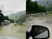 Trafic îngreunat pe Valea Oltului. Inundație în zona Câineni!