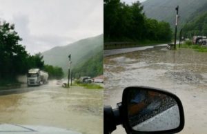 Trafic îngreunat pe Valea Oltului. Inundație în zona Câineni!