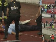 Incidente reprobabile pe Cluj Arena! Sânge, gaze lacrimogene, fanii au intrat pe teren