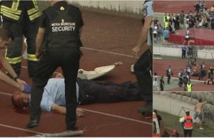 Incidente reprobabile pe Cluj Arena! Sânge, gaze lacrimogene, fanii au intrat pe teren