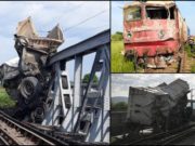 Un tren de călători s-a înfipt într-un camion, în Bacău. Basculanta a fost ruptă în două în urma impactului