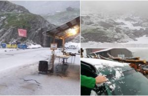 Ninsori viscolite la munte, s-a aşternut strat de zăpadă pe Transfăgărăşan