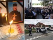 Mii de oameni la înmormântarea părintelui Marius Gabriel Bărăscu, ucis de ziua lui de un şofer intrat pe contrasens