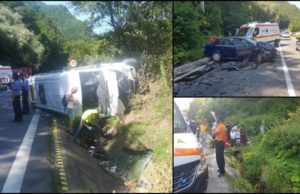 Accident cu 21 de victime pe Valea Oltului, după ce un microbuz s-a ciocnit cu o maşină. A fost actival Planul Roşu