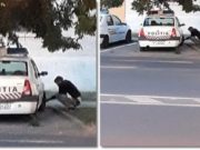 Poliţiştii din Timişoara îl caută pe tânărul care le-a dezumflat roţile la maşini, lângă Secţia 3