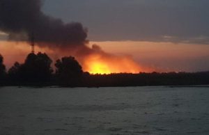 Incendiu puternic în Delta Dunării, lângă Mila 23. Pompierii, alertaţi