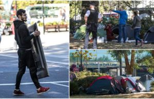 Tabără de români fără casă, în centrul Londrei, distrusă de poliţie. Televizoare plate, în corturi