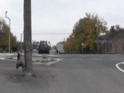 Dorel a lăsat un stâlp de iluminat în mijocul drumului naţional care leagă Aradul de Oradea