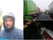 Zeci de şoferi români, apel disperat din Franţa: „Avem 17 ore, suntem nemîncaţi!”