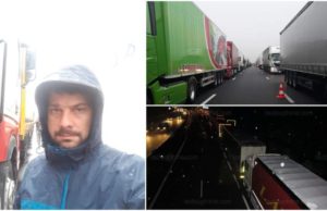 Zeci de şoferi români, apel disperat din Franţa: „Avem 17 ore, suntem nemîncaţi!”