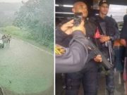 Momentul înfricoșător când o femeie scapă de un violator gol pușcă după ce s-a luptat cu el