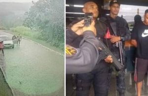 Momentul înfricoșător când o femeie scapă de un violator gol pușcă după ce s-a luptat cu el