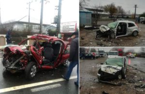 Doi morţi după un accident teribil cu patru mașini, în Focșani