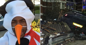 Cum a ajuns un fotbalist cu Lamborghini-ul în curtea unui bărbat, în seara de Crăciun. Era îmbrăcat în om de zăpadă