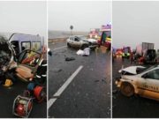 Impact mortal pe autostrada A1 între un TIR, un microbuz cu pasageri şi o maşină, la Timişoara