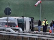Microbuz cu 9 români răsturnat în Germania, pe autostradă, unul dintre ei e pe moarte