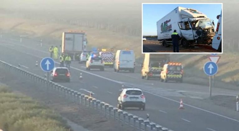 Microbuz cu 8 români lovit în plin de un camion, în Spania. Un mort, 7 răniţi
