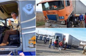 Sute de şoferi au strâns bani şi i-au cumpărat un camion nou unui coleg al cărui TIR s-a defectat