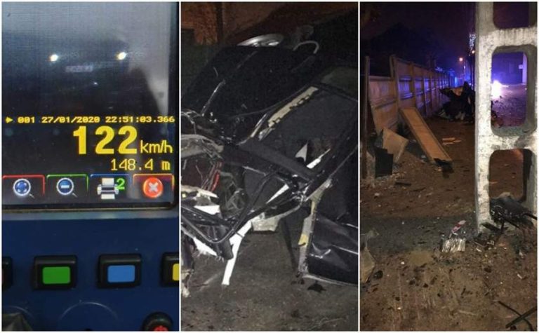 Tânăr scăpat cu viaţă dintr-un accident, prins la volanul unui BMW cu 122 km/h prin localitate, la Turda