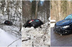 O şoferiţă a plonjat 25 de metri într-o râpă, Caraş Severin. Femeia petrecuse sărbătorile acasă şi plecase spre Austria