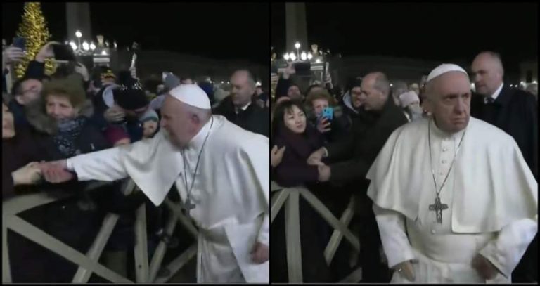 VIDEO | Papa Francisc, enervat la culme de gestul unei femei