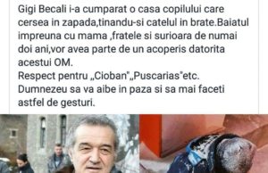 Gigi Becali i-a cumpărat o casă copilului care cerșea în zăpadă, ținându-și cățelul în brațe