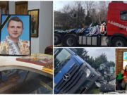 Şoferul de TIR ucis în Belgia, condus pe ultimul drum cu un camion. Soţia lui, care va naşte gemeni în curând, distrusă de durere