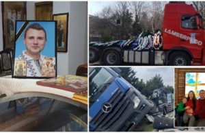 Şoferul de TIR ucis în Belgia, condus pe ultimul drum cu un camion. Soţia lui, care va naşte gemeni în curând, distrusă de durere