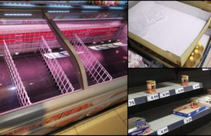 Rafturi golite în hipermarket-urile din București, de frica coronavirusului