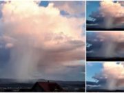 Locuitori din Iaşi înspăimântaţi de un nor bizar, crezând că se formează o tornadă