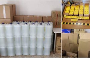 Percheziţii în casele bișniţarilor de produse medicale. Cutii întregi cu măști și dezinfectant confiscate