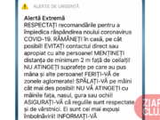 A fost activat sistemul RO-ALERT de tip ALERTĂ EXTREMĂ în cazul COVID-19: RĂMÂNEȚI în casă!