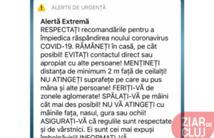 A fost activat sistemul RO-ALERT de tip ALERTĂ EXTREMĂ în cazul COVID-19: RĂMÂNEȚI în casă!