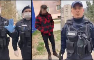 Un cărășan a făcut instrucţie cu trei jandarmi, pe stradă: „De ce nu ai mască și mănuși, măi băiatule?”
