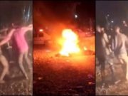 Petrecere cu zeci de oameni pe stradă, în noaptea de Înviere: „Hai, băieţii. Să vină Poliţia, n-are ce să facă”