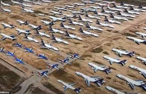 Cea mai mare parcare de avioane din lume e plină. Coronavirusul ține sute de aeronave la sol