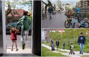 Copiii au ieșit din case prima oară după 6 săptămâni de izolare, în Spania