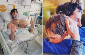 Momentul în care un pompier își strânge în brațe copiii, după o luptă pe viață și pe moarte cu noul coronavirus: „A rămas cu sechele. Nu știm ce se va întâmpla”