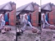 Declaraţia vecinului care a filmat scenele cu bătrâna terorizată de fiică: „Poliţia se uita peste poartă, a intrat după ce a deschis o nepoată“