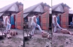 Declaraţia vecinului care a filmat scenele cu bătrâna terorizată de fiică: „Poliţia se uita peste poartă, a intrat după ce a deschis o nepoată“