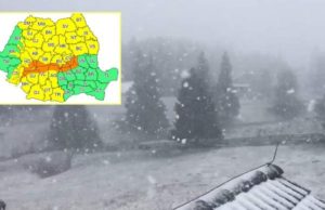 ANM e emis noi avertizări meteo în România. Cod portocaliu de ninsori viscolite în 13 județe, zona de munte