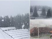 Zăpadă în Cluj, ninge ca-n povești la început de mai