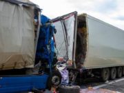 Șofer român de TIR strivit în cabină, în Germania. Imagini cumplite, după ce a intrat în plin în alt camion