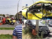 Patru morți la Craiova, în taxiul lovit în plin, în intersecție. Un băiețel de 7 ani și străbunicul, s-au stins și ei